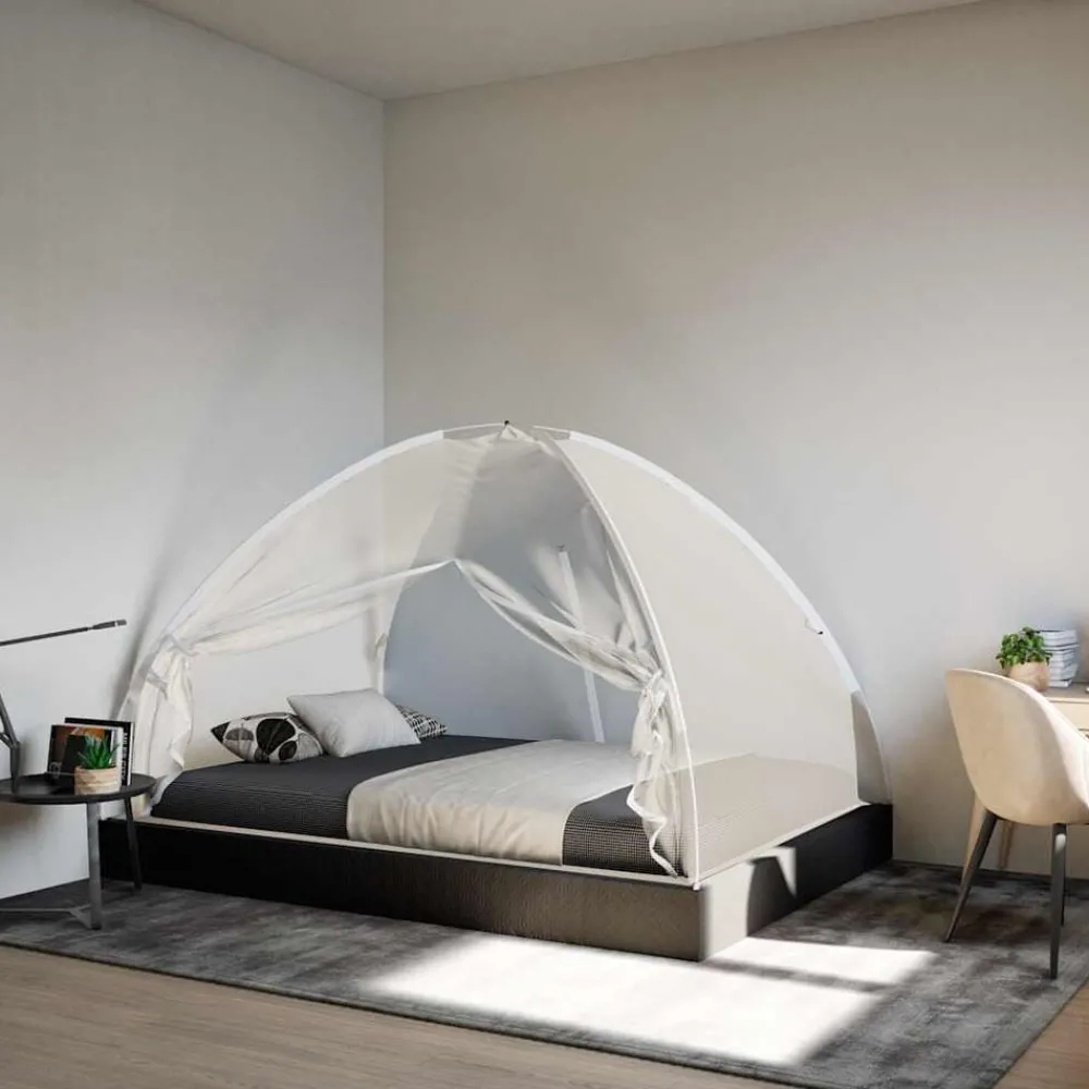 Buitensport*vidaXL Klamboe met deuren Mongolia 220 gaas 200x120x130 cm Wit