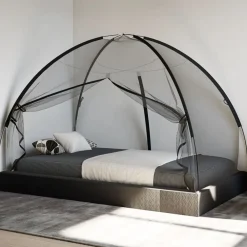 Buitensport*vidaXL Klamboe met deuren Mongolia 220 gaas 200x120x130 cm Zwart