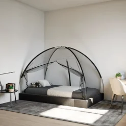 Buitensport*vidaXL Klamboe met deuren Mongolia 220 gaas 200x120x130 cm Zwart
