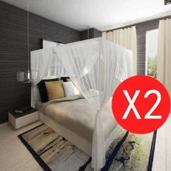 Klamboe vierkant met 3 openingen 2 st>vidaXL New