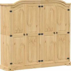 Kasten & Opbergmeubelen*vidaXL Kledingkast Corona 194x52x186 cm massief grenenhout Bruin