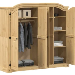 Kasten & Opbergmeubelen*vidaXL Kledingkast Corona 194x52x186 cm massief grenenhout Bruin