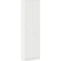 Kasten & Opbergmeubelen*vidaXL Kledingkast met plank 55 x 25 x 189 cm Bewerkt hout Wit