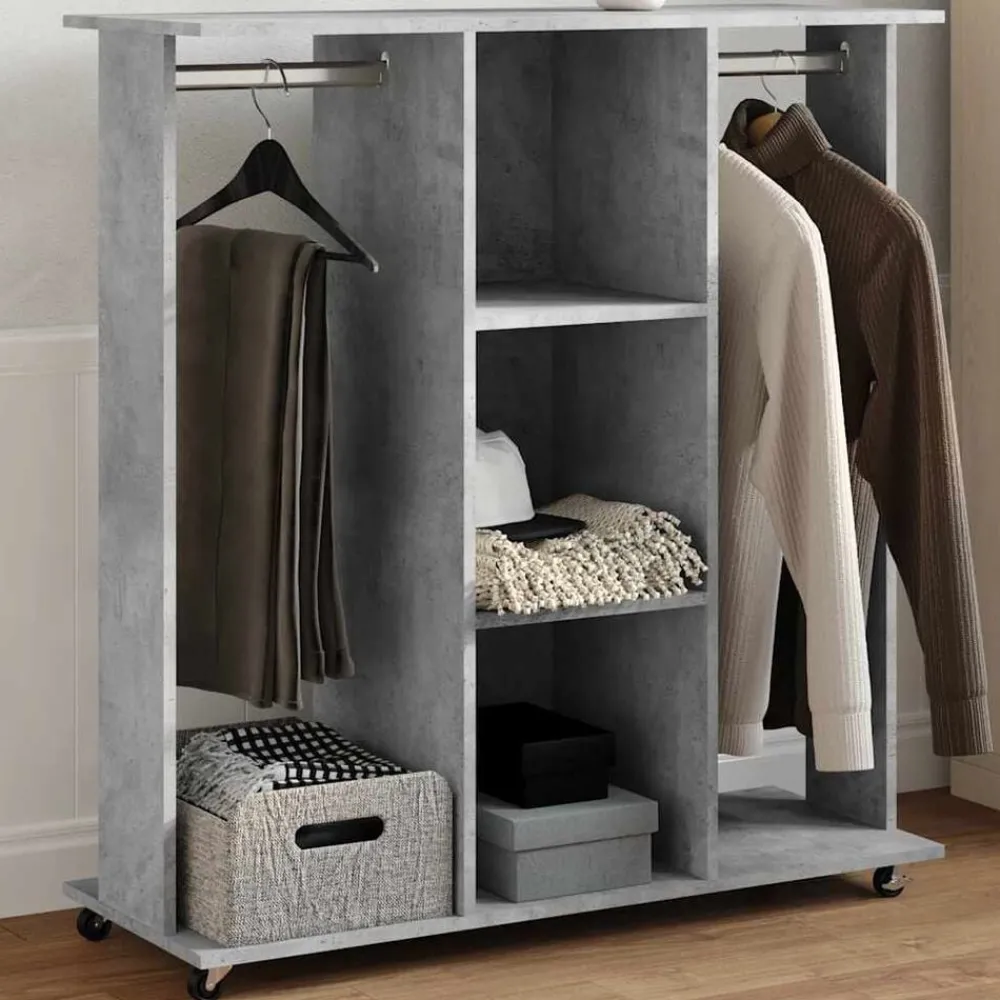 Kledingkast met wielen 102x38x110 cm bewerkt hout>vidaXL