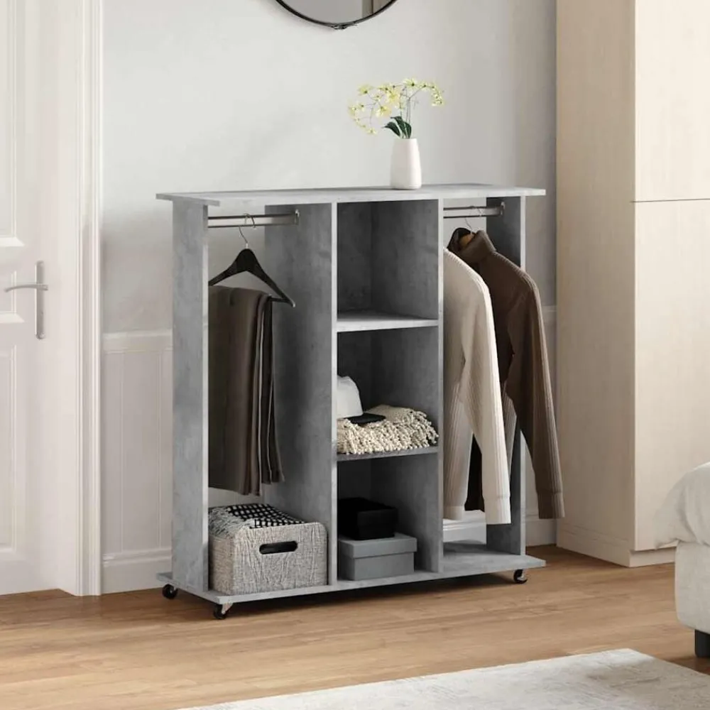 Kledingkast met wielen 102x38x110 cm bewerkt hout>vidaXL
