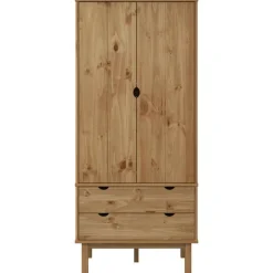Kasten & Opbergmeubelen*vidaXL Kledingkast OTTA 76,5x53x172 cm massief grenenhout Bruin