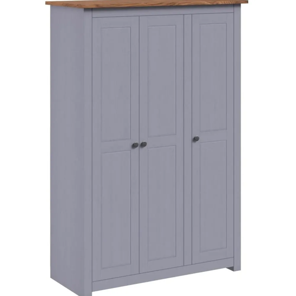Kasten & Opbergmeubelen*vidaXL Kledingkast Panama Range 118x50x171,5 cm grenenhout Grijs