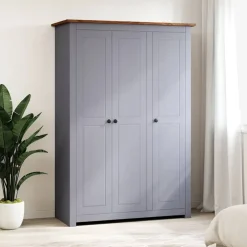 Kasten & Opbergmeubelen*vidaXL Kledingkast Panama Range 118x50x171,5 cm grenenhout Grijs