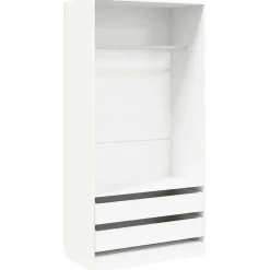 Kasten & Opbergmeubelen*vidaXL Kledingkast 100x50x200 cm bewerkt hout Wit