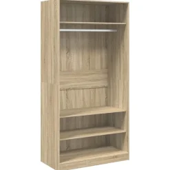 Kledingkast 100x50x200 cm bewerkt hout kleurig>vidaXL Outlet