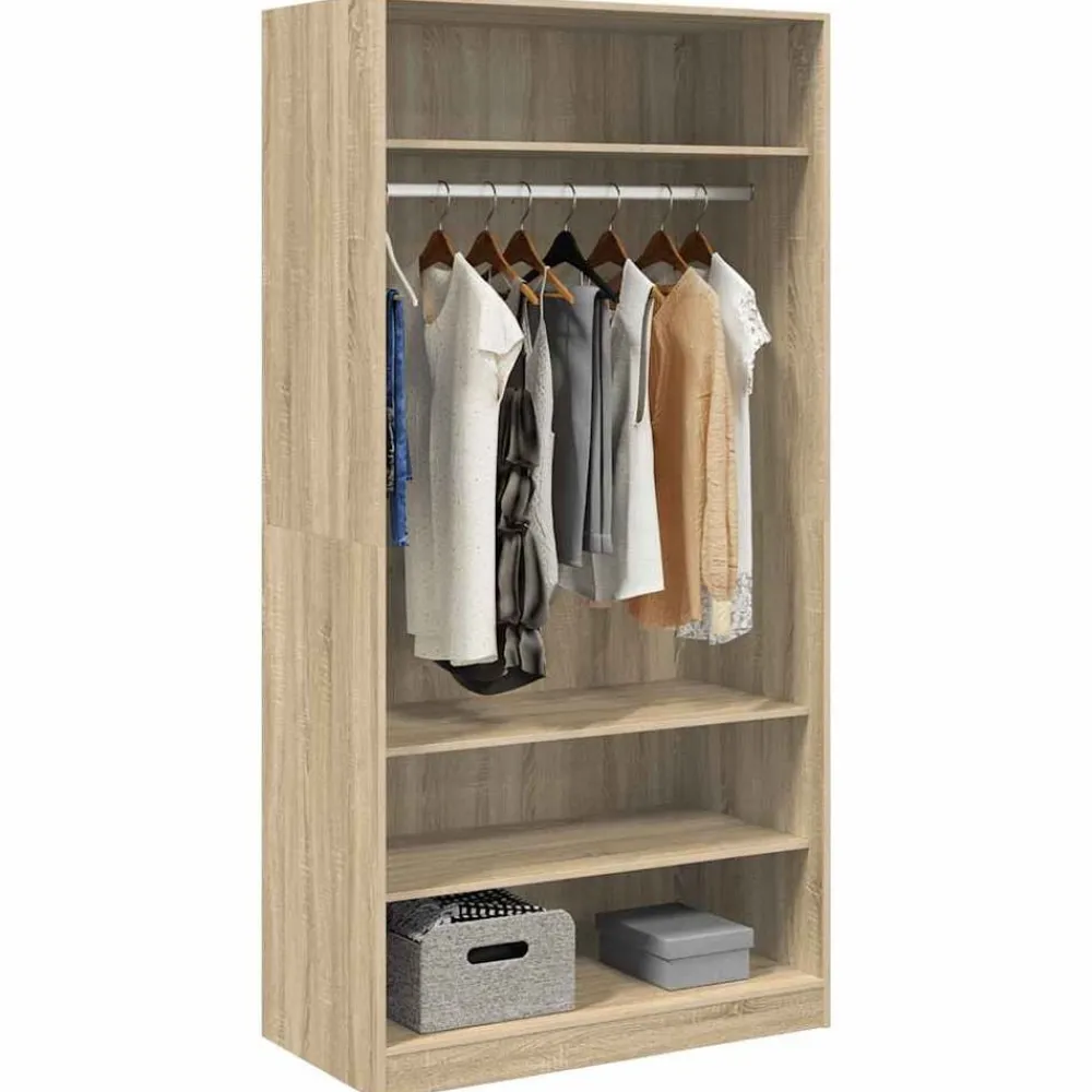 Kledingkast 100x50x200 cm bewerkt hout kleurig>vidaXL Outlet
