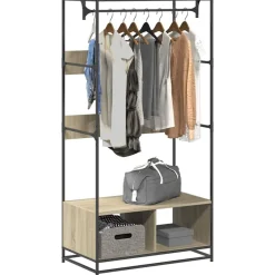 Huishoudelijke Benodigdheden*vidaXL Kledingkast 90x50x180 cm bewerkt hout kleurig Sonoma eiken