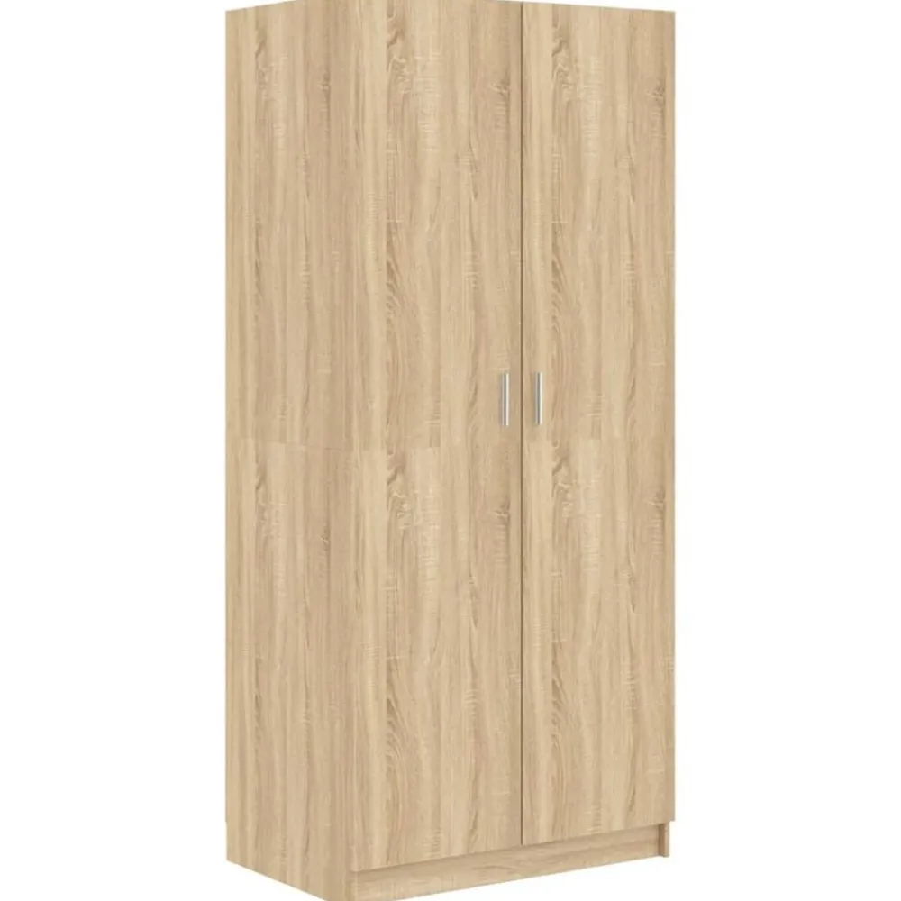 Kasten & Opbergmeubelen*vidaXL Kledingkast 80x52x180 cm bewerkt hout kleurig Sonoma eiken