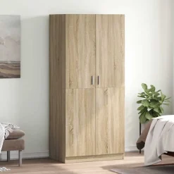 Kasten & Opbergmeubelen*vidaXL Kledingkast 80x52x180 cm bewerkt hout kleurig Sonoma eiken
