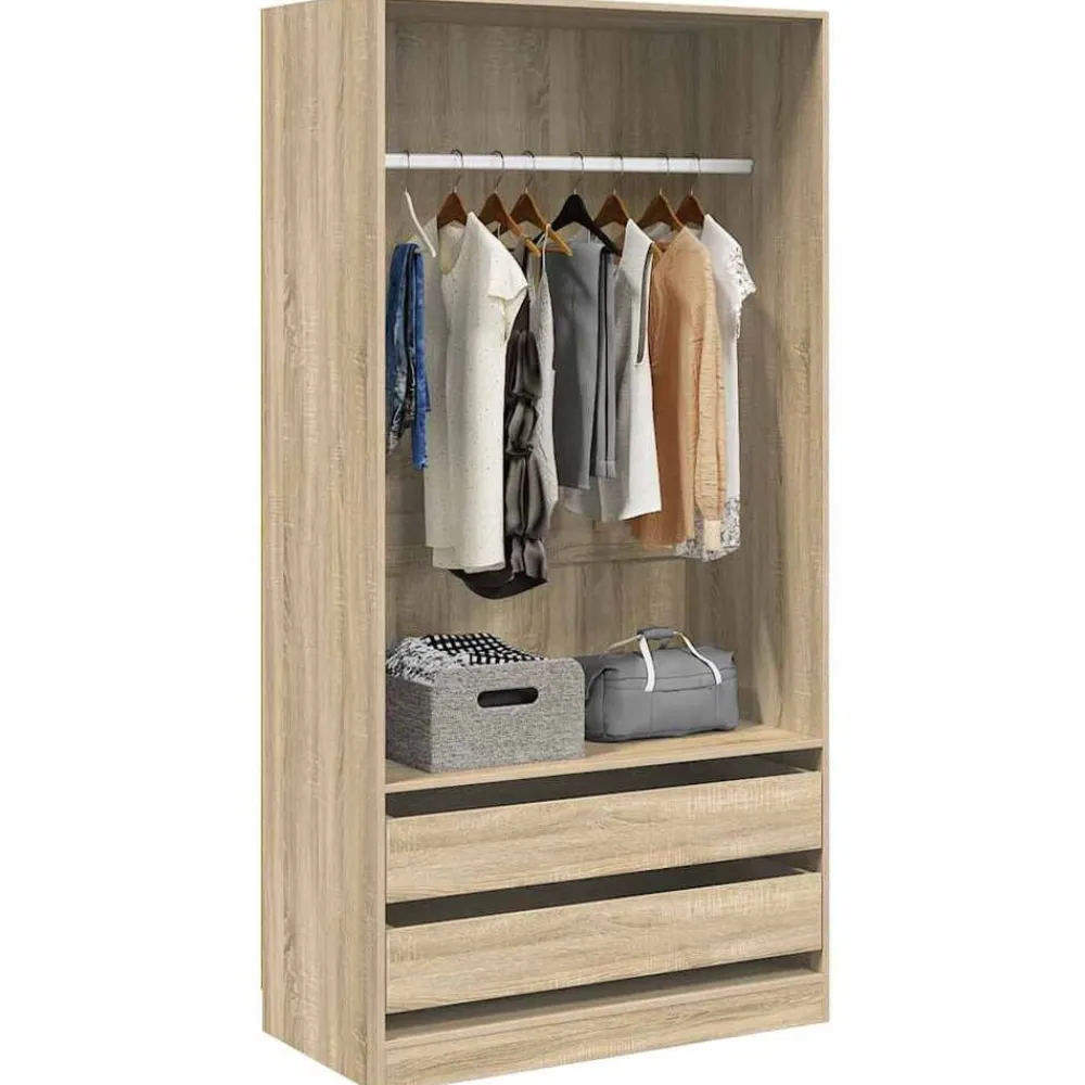 Kledingkast 100x50x200 cm bewerkt hout kleurig>vidaXL New