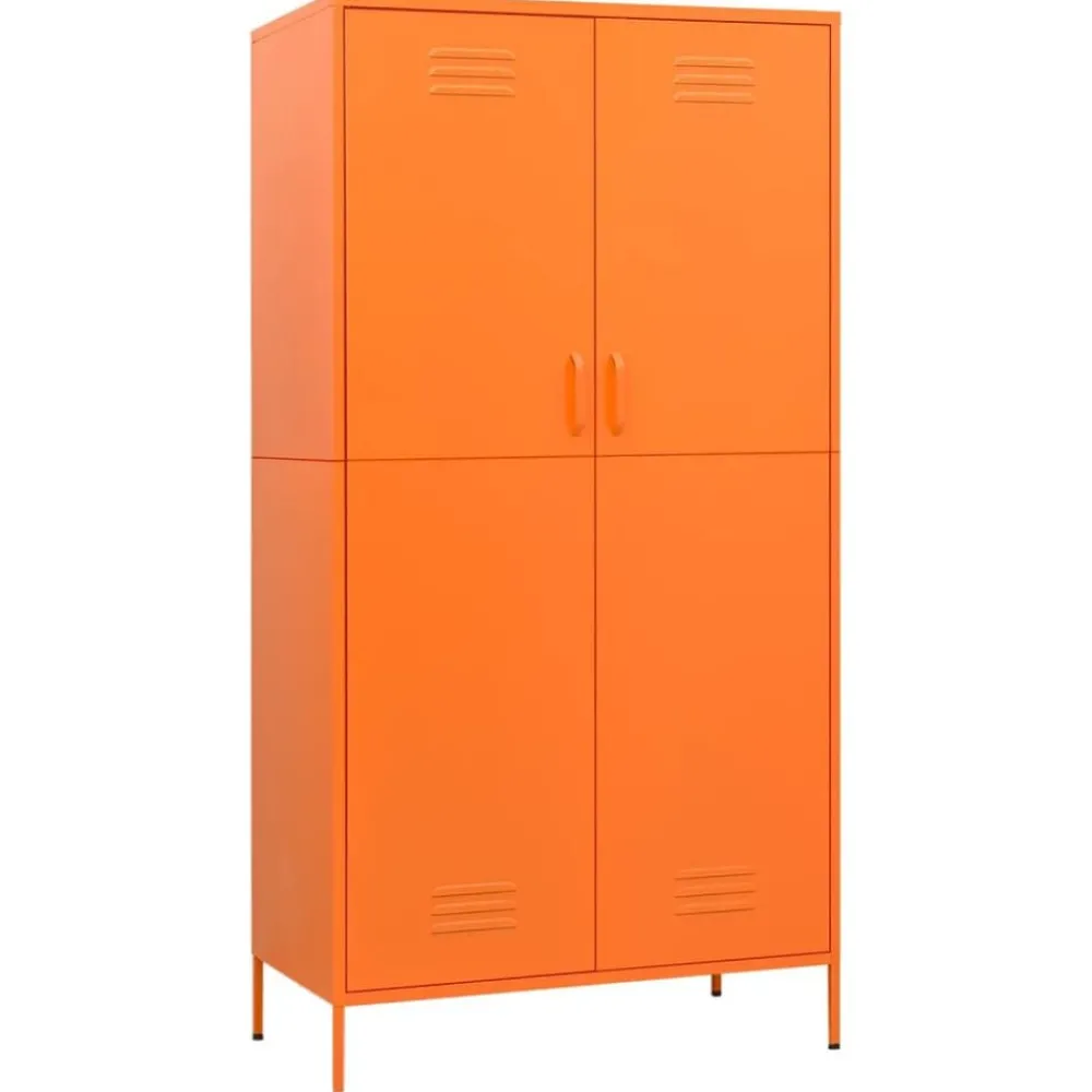 Kasten & Opbergmeubelen*vidaXL Kledingkast 90x50x180 cm staal Oranje