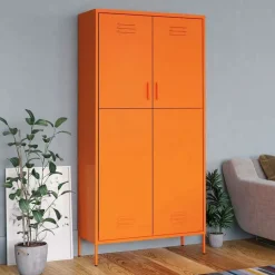 Kasten & Opbergmeubelen*vidaXL Kledingkast 90x50x180 cm staal Oranje
