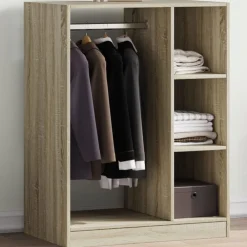 Huishoudelijke Benodigdheden*vidaXL Kledingkast 77x48x102 cm bewerkt hout kleurig Sonoma eiken