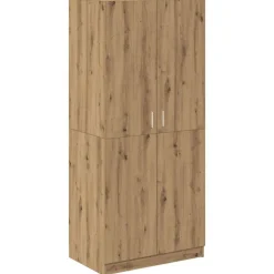 Kasten & Opbergmeubelen*vidaXL Kledingkast 80x52x180 cm bewerkt hout artisanaal eikenkleurig