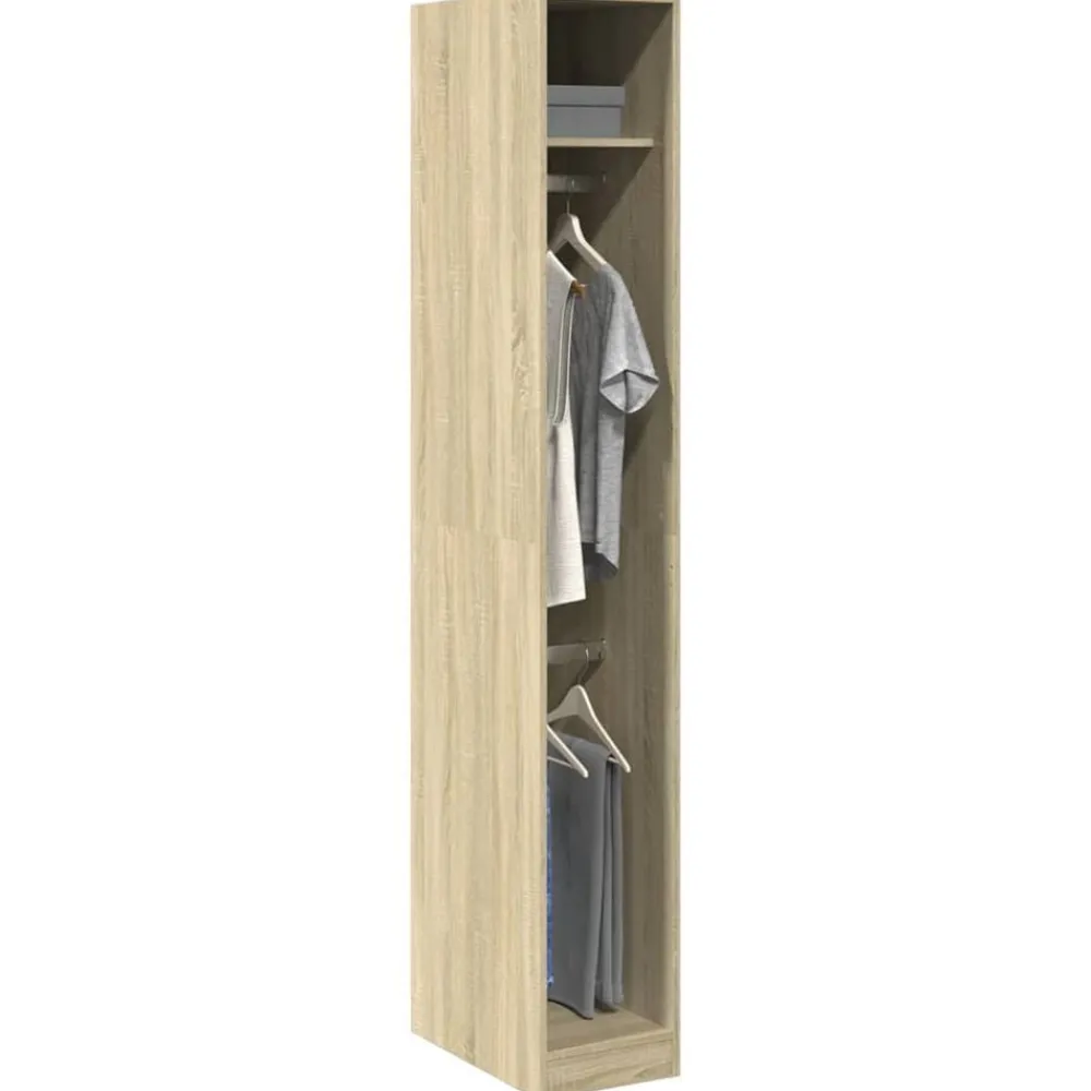 Kasten & Opbergmeubelen*vidaXL Kledingkast 30x50x200 cm bewerkt hout kleurig Sonoma eiken