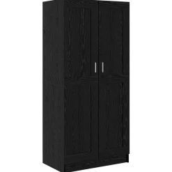 Kasten & Opbergmeubelen*vidaXL Kledingkast 82,5 x 51,5 x 180 cm Bewerkt hout Zwart eiken