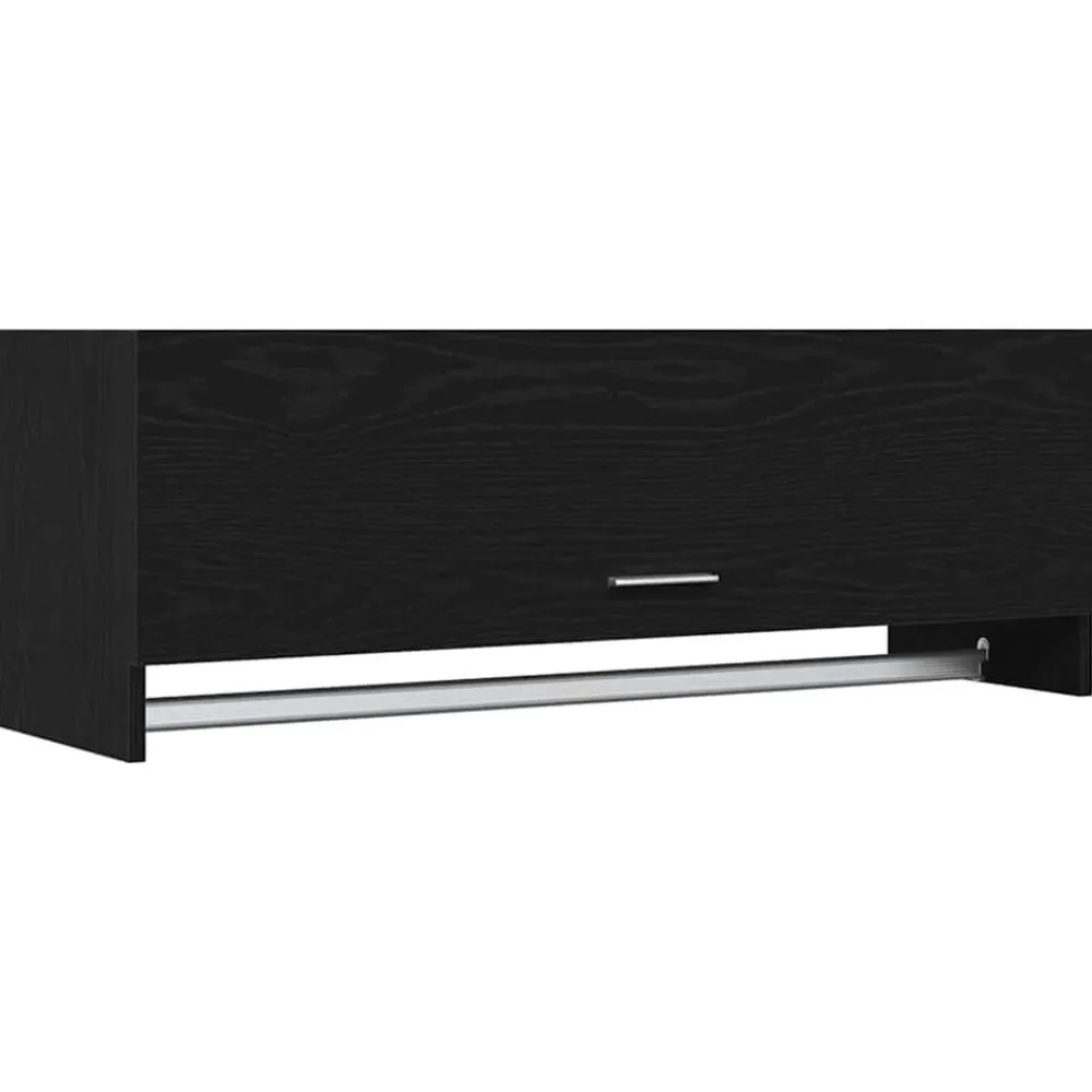 Kasten & Opbergmeubelen*vidaXL Kledingkast 100 x 32,5 x 35 cm Bewerkt hout Zwart eiken