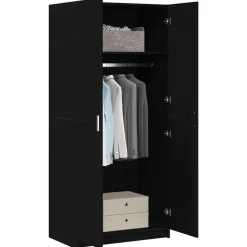 Kledingkast 80 x 50,5 x 180 cm Bewerkt hout><noscript><img width=