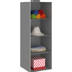 Kledingorganisers hangend 2 st met 4 schappen stof><noscript><img width=