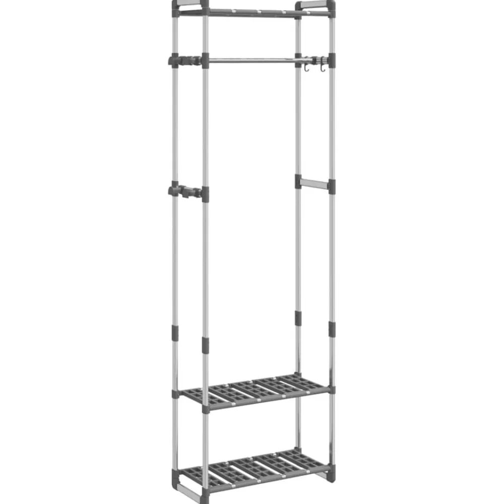Kledingrek 3-laags 59x29x192 cm aluminium zilverkleurig>vidaXL Best
