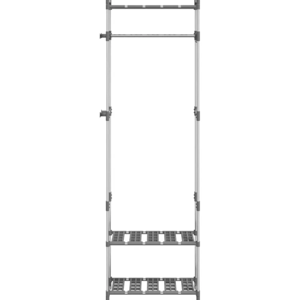 Kledingrek 3-laags 59x29x192 cm aluminium zilverkleurig>vidaXL Best
