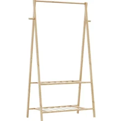 Huishoudelijke Benodigdheden*vidaXL Kledingrek met schappen 96x45,5x150,5 cm bamboe