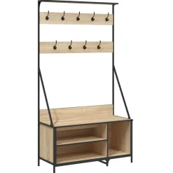 Huishoudelijke Benodigdheden*vidaXL Kledingrek met schoenenrek 100x41x184 cm kleurig Sonoma eiken