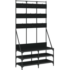 Huishoudelijke Benodigdheden*vidaXL Kledingrek met schoenenrek 100x40x184 cm Zwart
