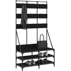 Huishoudelijke Benodigdheden*vidaXL Kledingrek met schoenenrek 100x40x184 cm Zwart