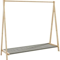 Kledingrek met schappen 106x34x102 cm bamboe>vidaXL Online