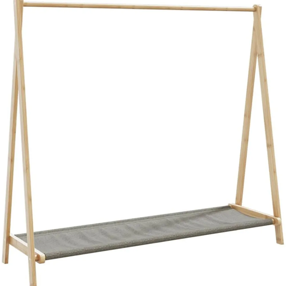 Kledingrek met schappen 106x34x102 cm bamboe>vidaXL Online