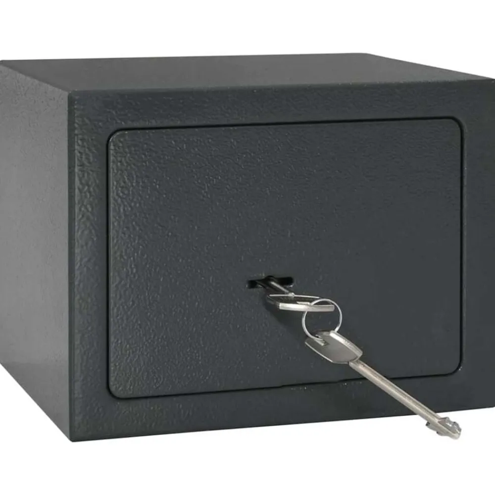 Kluisdoos met slot Donkergrijs 23 x 17 x 17 cm Staal>vidaXL Best