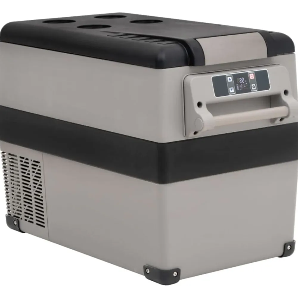 Koelbox met handvat en adapter 35 L PP & PE zwart en grijs>vidaXL Outlet