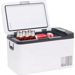 Koelbox met handvat en adapter 18 L PP & PE zwart en wit>vidaXL Outlet