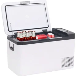 Koelbox met handvat en adapter 25 L PP & PE zwart en wit>vidaXL Best
