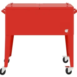 Keuken & Eetkamer*vidaXL Koelbox op wielen 92x43x89 cm rood