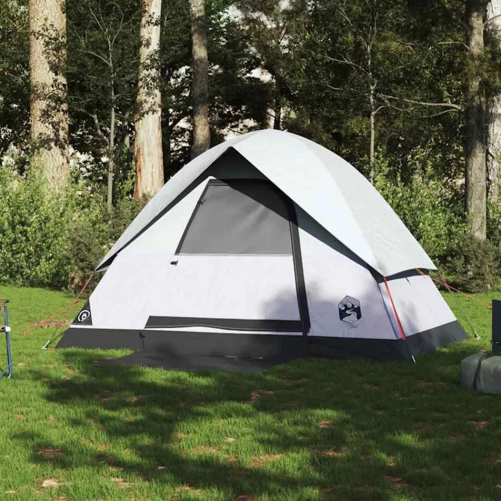 Buitensport*vidaXL Koepeltent 2-persoons waterdicht verduisterend stof wit Verduisterend wit