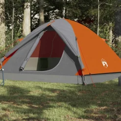 Buitensport*vidaXL Koepeltent 3-persoons waterdicht oranje Grijs en oranje