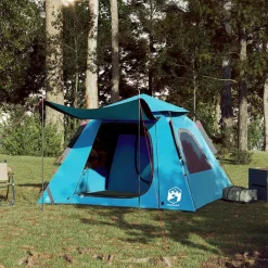 Buitensport*vidaXL Koepeltent 4-persoons snelontgrendeling Blauw