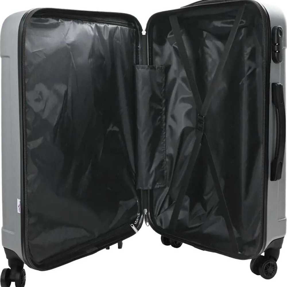 Bagage & Tassen*vidaXL Koffer met slot 3 pcs 50 x 31 x 78 cm ABS Kunststof Zilver