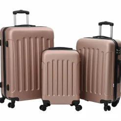 Koffer met slot 3 pcs Rose Gold 50 x 31 x 78 cm ABS Kunststof>vidaXL
