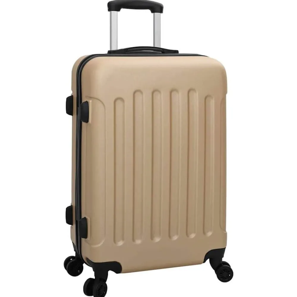 Bagage & Tassen*vidaXL Koffer met slot 3 pcs 50 x 31 x 78 cm ABS Kunststof champagne