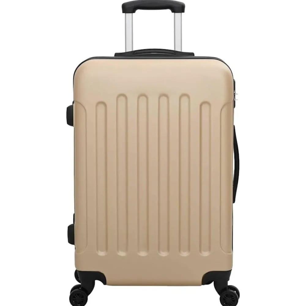 Bagage & Tassen*vidaXL Koffer met slot 3 pcs 50 x 31 x 78 cm ABS Kunststof champagne