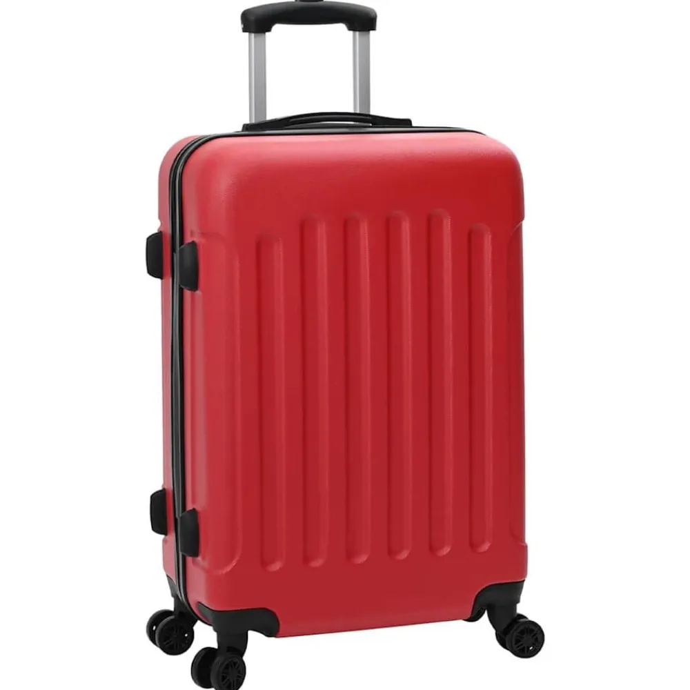 Bagage & Tassen*vidaXL Koffer met slot 3 pcs 50 x 31 x 78 cm ABS Kunststof Rood