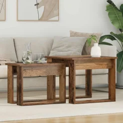 Tafels*vidaXL Koffietafel Set 2 pcs Oudhout Bewerkt hout Oud hout